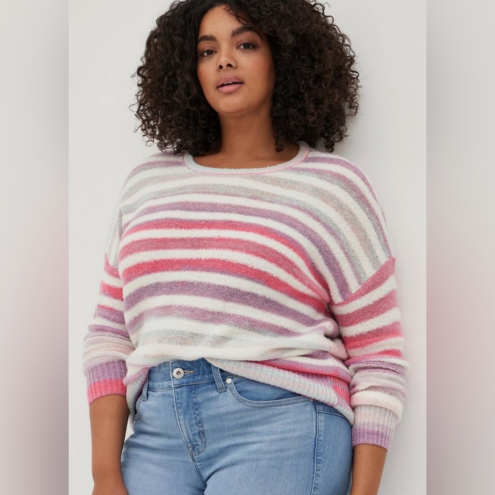 NWT Torrid Multicolor Striped Women's Sweater 2x